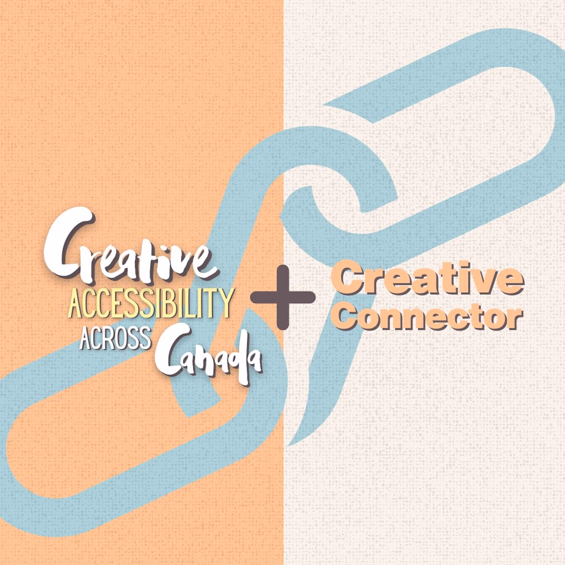 orange and cream graphic with blue chain links