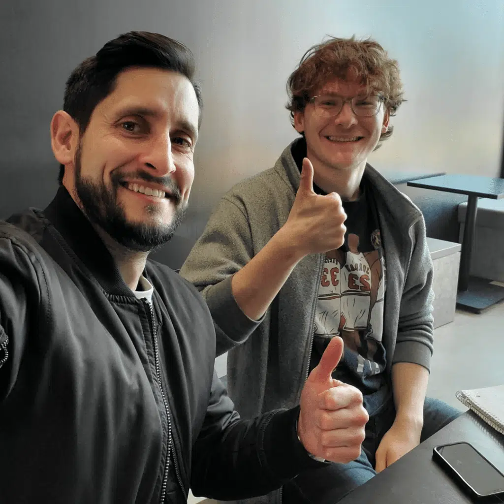 Colten Matousek & BJ Verot giving thumbs up