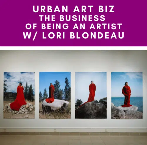 Series of photos hung on art gallery wall