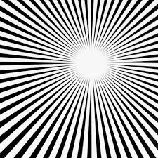 Black and white stripes radiating out from a circle